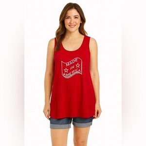 Lularoe red made in America Tank, M